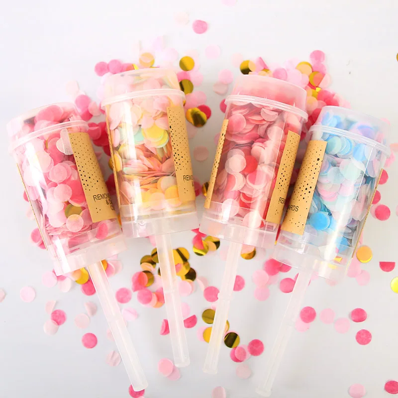 1 шт. Свадебный Push Pop конфетти спрей для свадебного душа украшения на годовщину