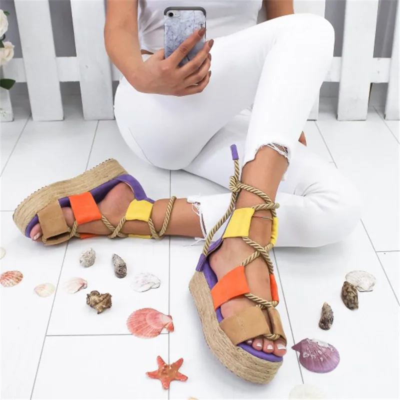 Женские босоножки 2021 летние туфли на платформе женские сандалии каблкуки Sandalias