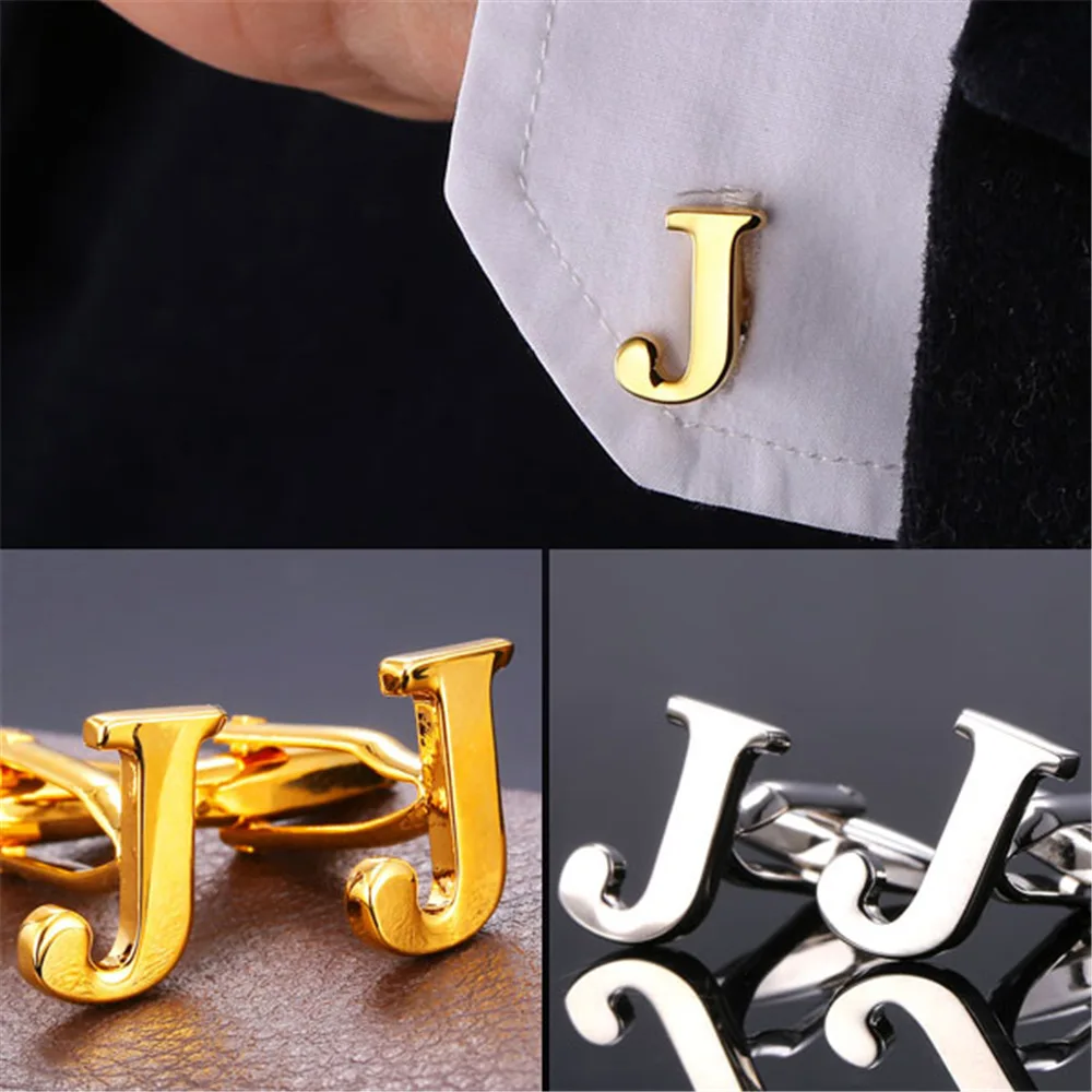 Высококачественные запонки для деловых мужчин Алфавит J оптовая продажа