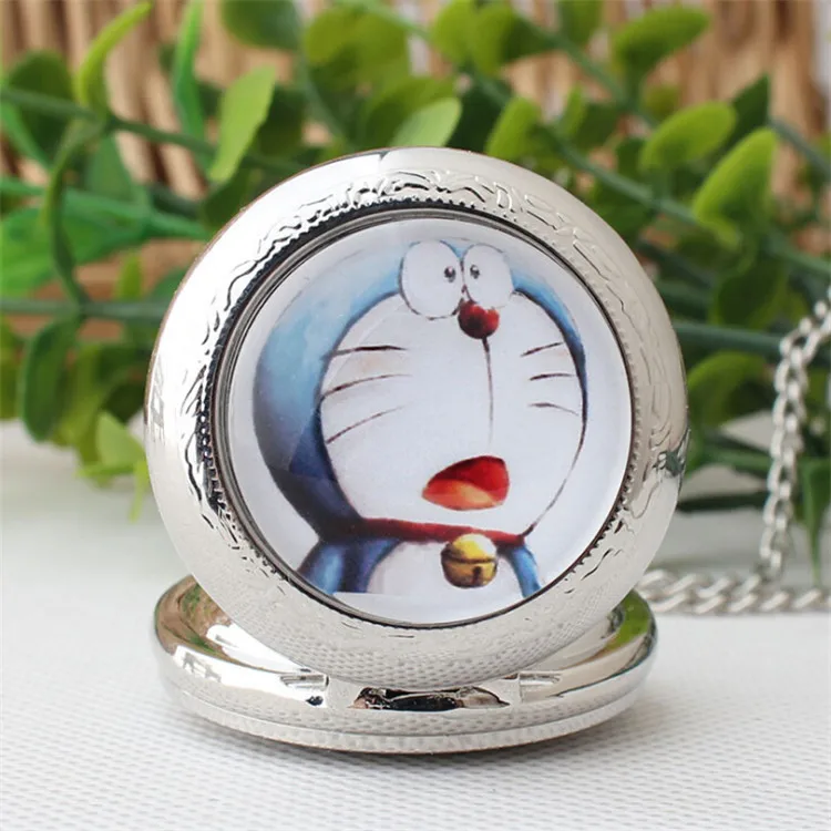 2017 Japanese anime &quotDoraemon&quot Surprised Doraemon Drop shopping vintage Pocket watch long necklace&amppendants women&ampmen GIFT H033 |