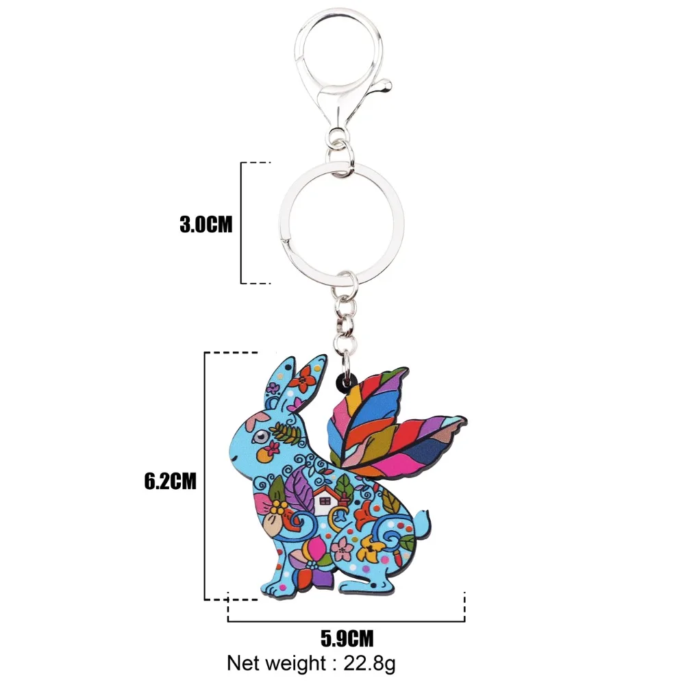 WEVENI акриловые пасхальные Мультяшные кролики заячьи брелки аниме брелок для