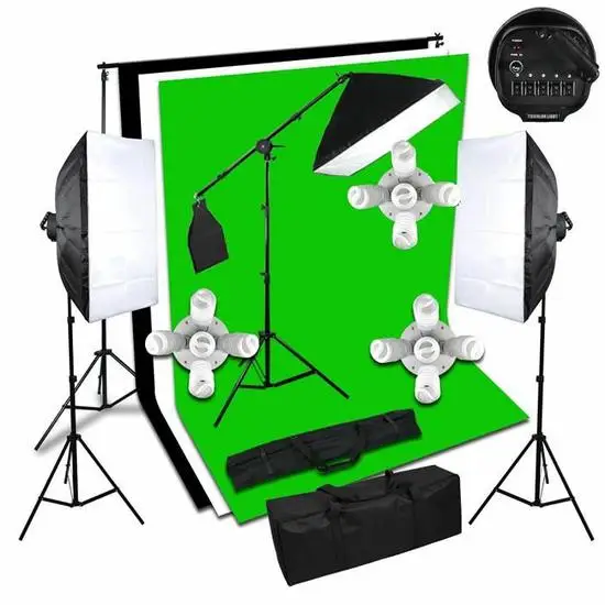 ABESTSTUDIO 3375W Photo Studio светильник Light ing Tent набор софтбоксов Bulb 5 Socket 2m Stand зажим для фона