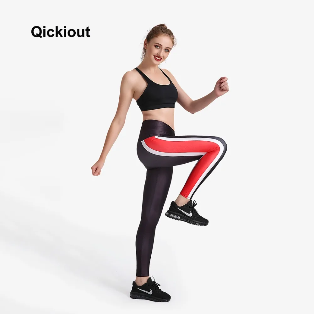 Qickitout Striped Black Style Women Pants Sexy High Waist Trousers Quick-drying Fashion Ankle-Length Breathable Fitness Leggings | Женская