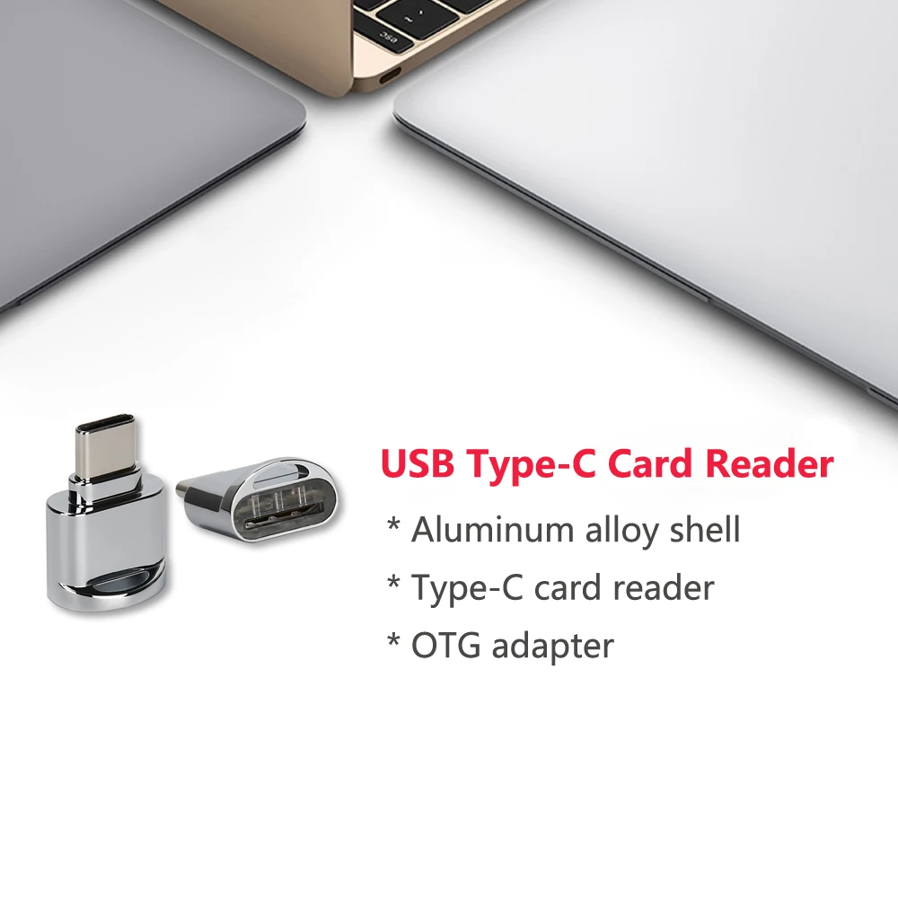 USB Type C кардридер из алюминиевого сплава TF флэш памяти OTG адаптер для MacBook Windows phone