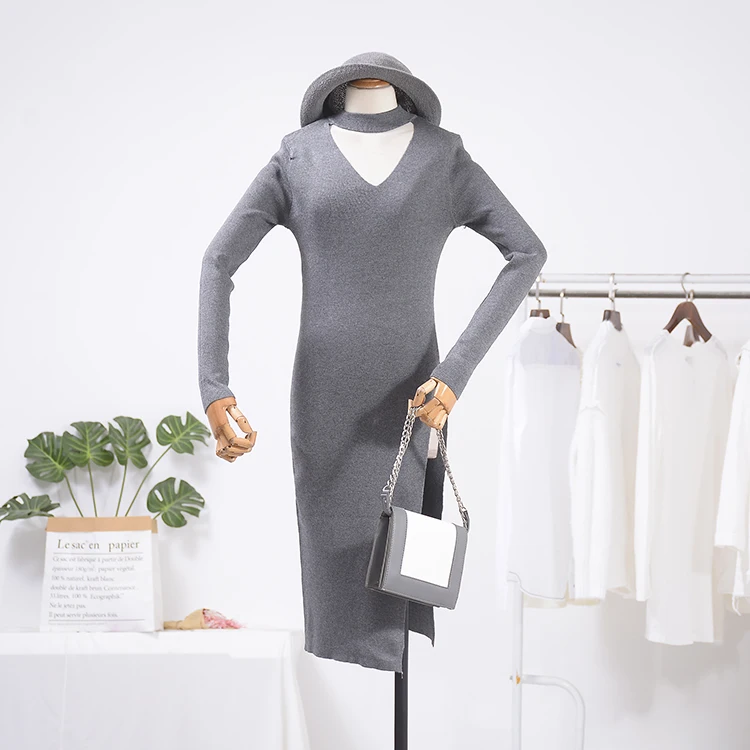 2019 весеннее женское платье Vestido с длинным рукавом тонкое облегающее туника