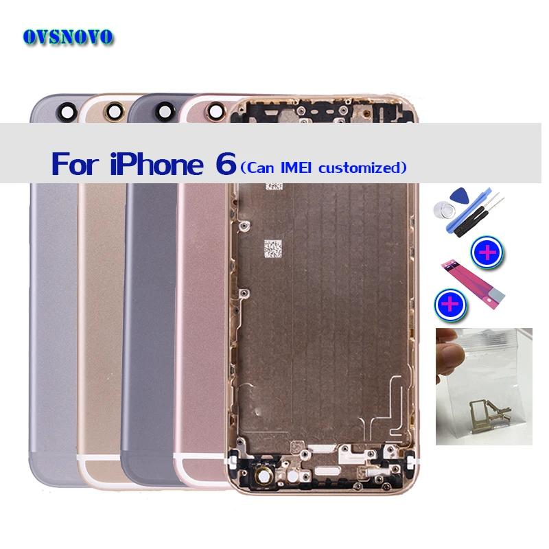 Металлический корпус Coque сзади Корпус парте Trasera фонд для iPhone 6 A1586 A1549 тела Батарея