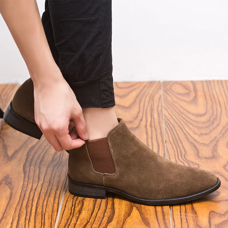 Дизайнерские мужские ковбойские Полусапоги для отдыха в итальянском стиле botines