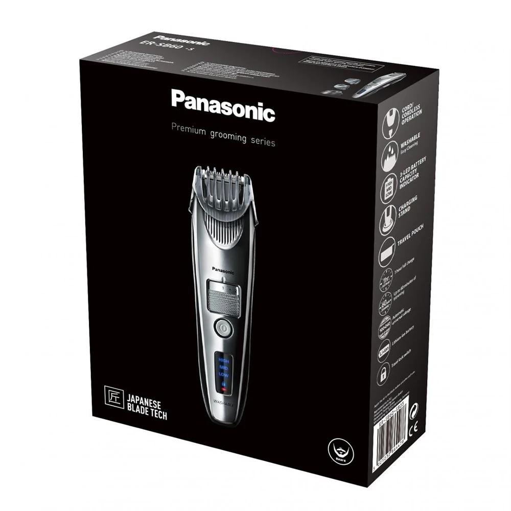 Panasonic Триммер для стрижки бороды и усов ER-SB60-S820 серебристый | Бытовая техника