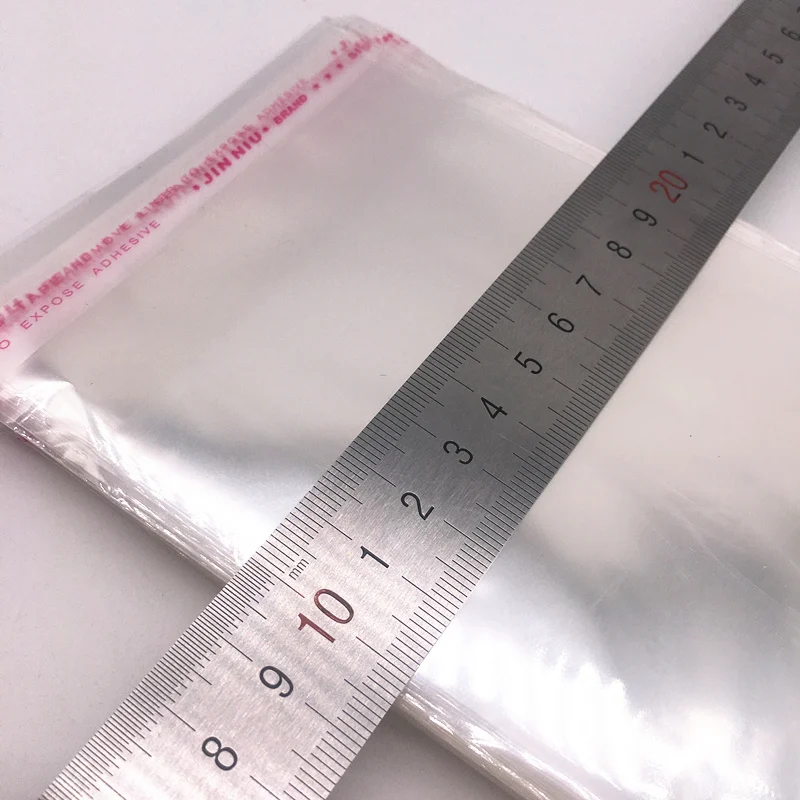 

100pcs 10x20cm Resealable Poly Bag Transparent Plastic Bags Self Adhesive Seal Jewellery Making Bag