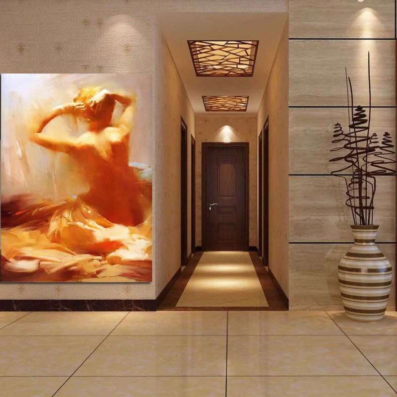 Pure Hand Painted Decorative Wall Canvas Art Pictures Traditional Big Beautiful Women Nude Oil Painting Stretched On Wooden | Дом и сад