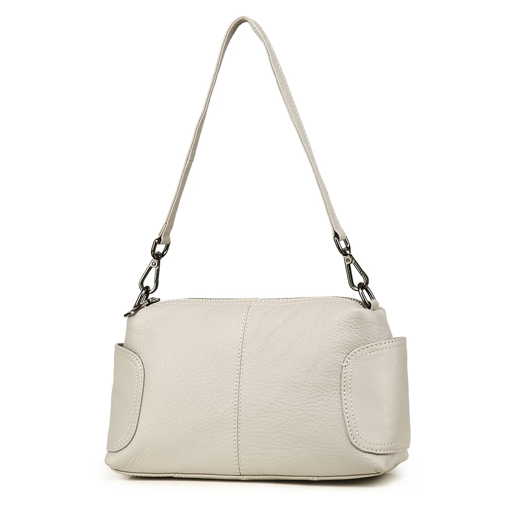 Женская сумка Bolsa Feminina из натуральной кожи, новая женская сумка-тоут с аутентичной кожей, высокое качество, сумки-мессенджеры - Цвет: WHITE