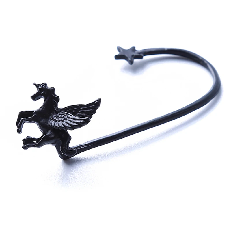 Уникальные серьги-гвоздики Pegasus Star Harajuku, мягкие серьги в виде единорога, модные серьги-гвоздики для женщин, ювелирные изделия Букле д 'Орель, 1 шт