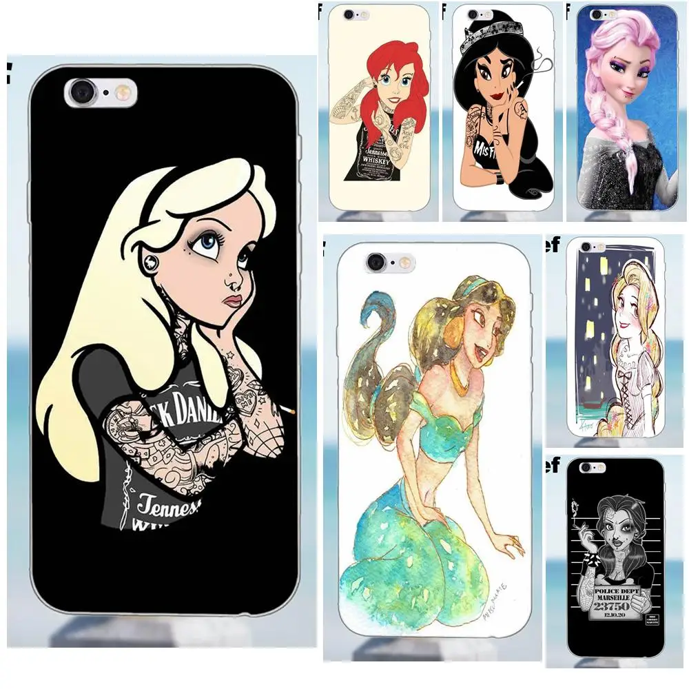 Алиса в стране чудес панк тату силиконовый для iPhone X 4 4S 5 5S 5C SE 6 6S 7 8 Plus Samsung Galaxy A3 A5 J1
