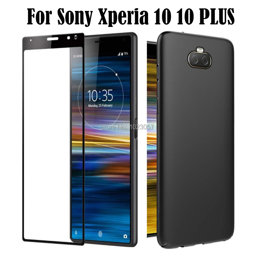 For Sony Xperia 10 Tempered Glass For Sony Xperia 10 Plus Case Full Protection Case With Full Tempered Glass For Sony Xperia 10