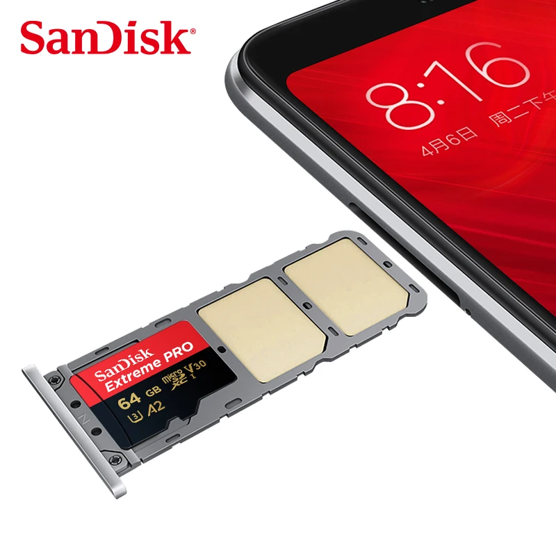 Высокая Скорость sandisk Extreme Pro Micro SD Card до 170 МБ/с. A2 V30 U3 64 Гб 128 sandisk TF карта, карта памяти Micro SD с адаптером SD