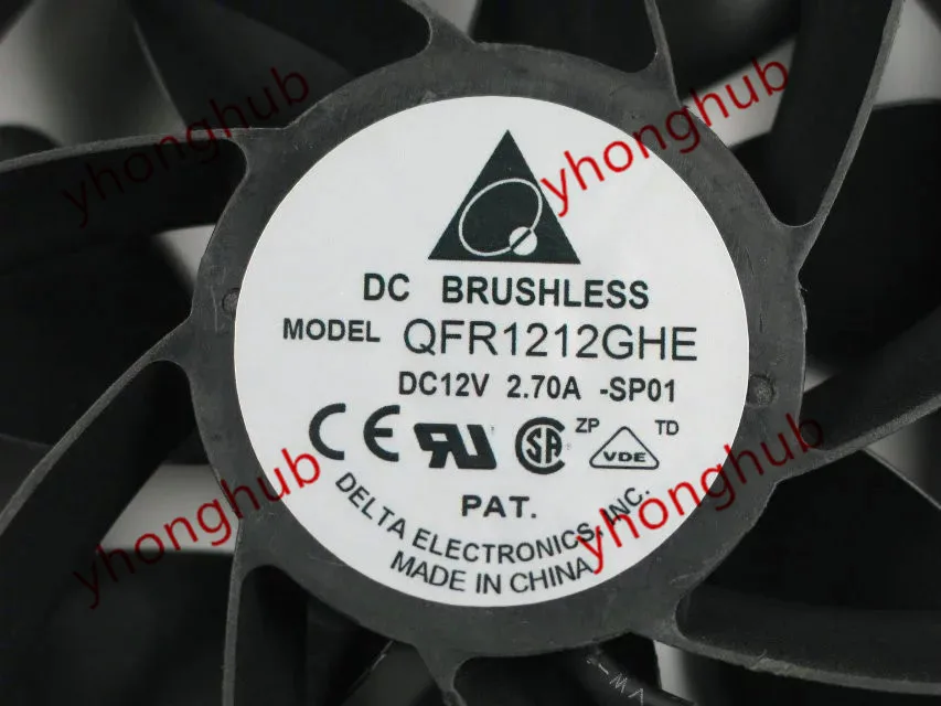 Detla Electronics QFR1212GHE SP01 12 В постоянного тока 120 А 120x38 мм вентилятор охлаждения сервера |