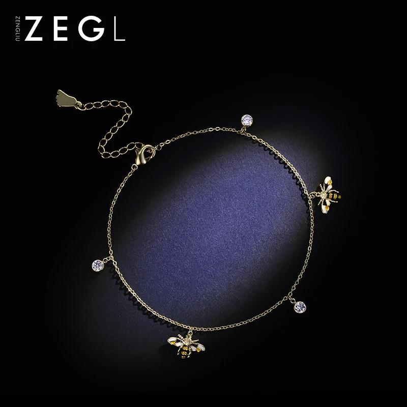 Женский простой студенческий ножной браслет ZEGL цепочка на лодыжку ювелирные