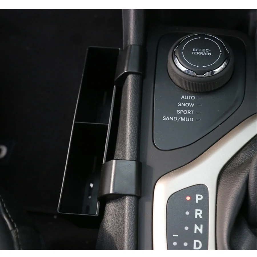 For Jeep Cherokee 2014-2016 Car Console Gear Shift Knob Panel Storage Box Pocket Mobile Phone Container Trim Styling | Автомобили и