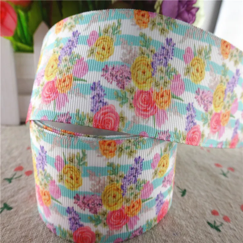 18091905," 25 мм, 1-1/2" 38 мм, 10 ярдов с цветочным принтом корсажные ленты DIY банты для волос материалы ручной работы