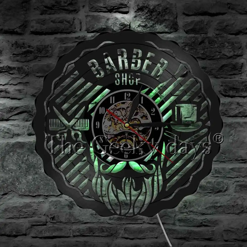 Индивидуальный настенный декор для парикмахерской настенные часы черные