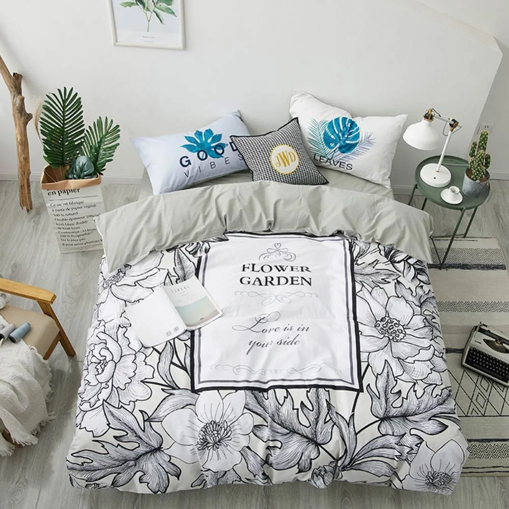 PAPA и I Love& MIMA зеленые листья Фламинго 3/4 шт. Постельное белье Bedlinens Твин queen Размеры хлопковые простыни постельное белье, наволочки для подушек