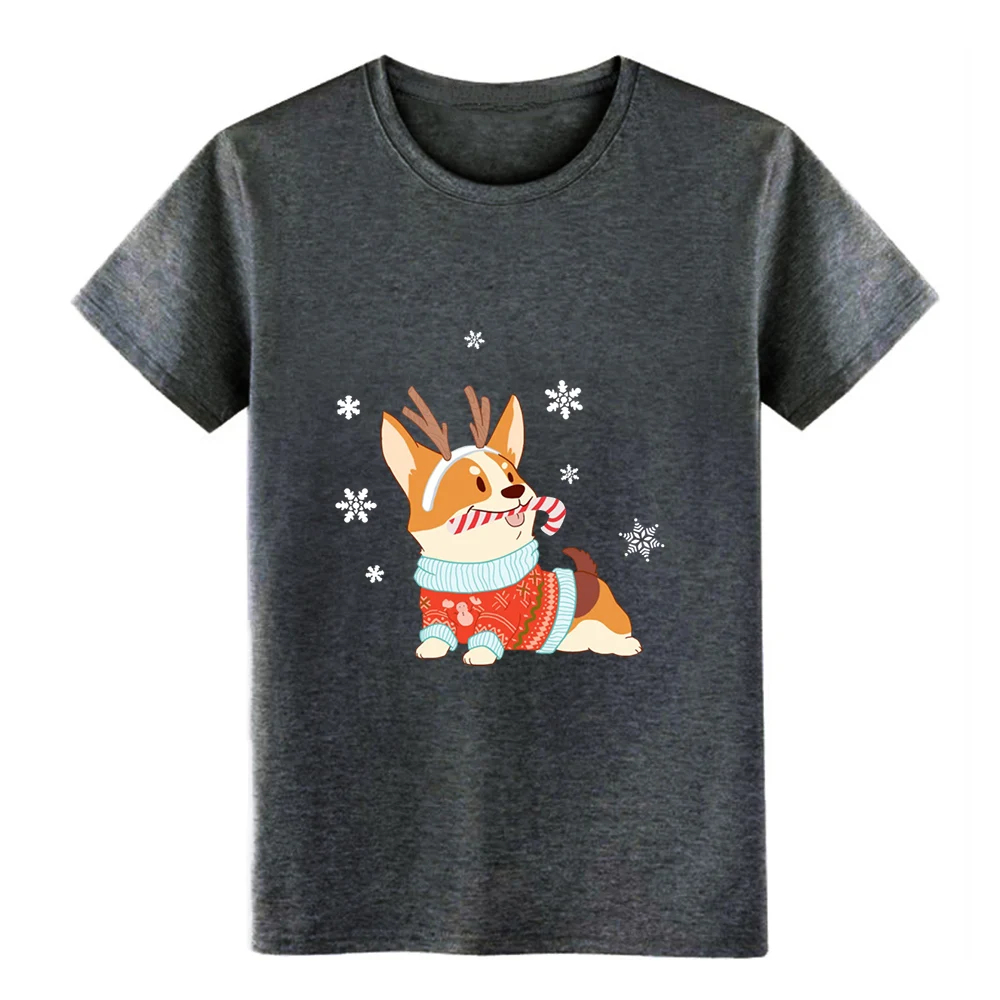 Corgi/Рождественская Бейсбольная Футболка хлопковая однотонная Милая