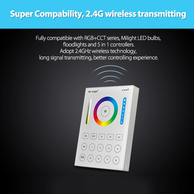 MiLight 2 4G Беспроводная 8 Zone FUT089 дистанционная B8 настенная сенсорная панель LS2 5IN 1
