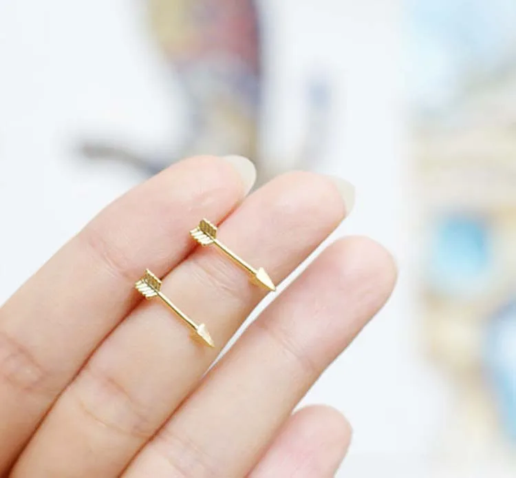 Серьги-гвоздики в форме стрелы Серьги-пусеты геометрические украшения стрела