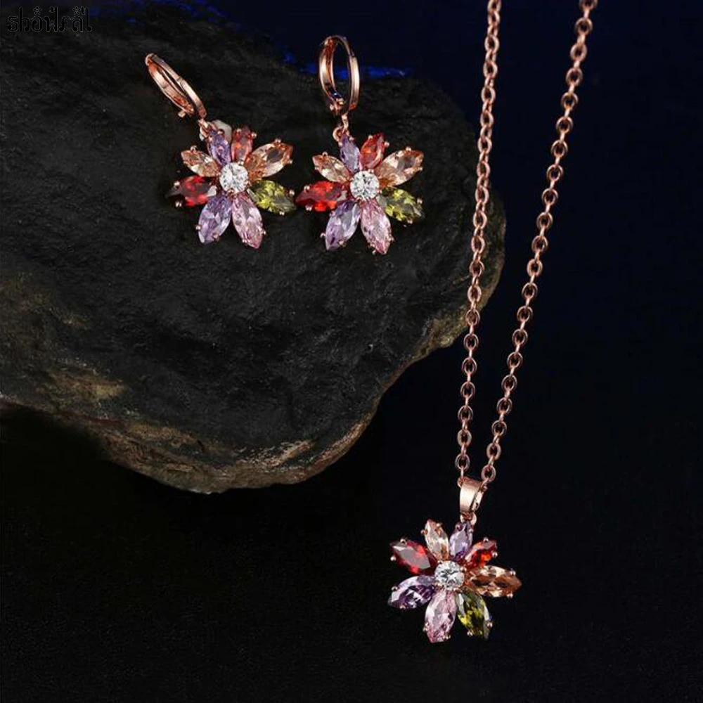 Цвет ful кубического циркония Висячие серьги Винтаж кристаллами от Swarovski Золотой