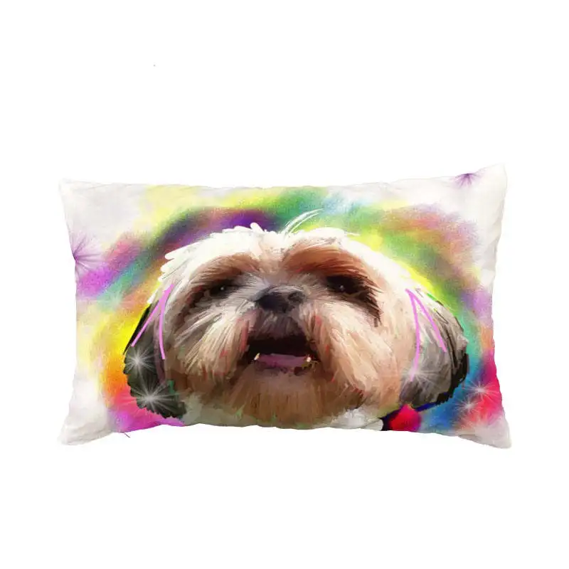 Удобный чехол для подушки с принтом собаки Shih Tzu I Love Dog наволочка пол 30*50 см квадратный декоративный диван в гостиной осенний лес - Цвет: 7