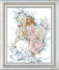 The girl walk with her horse cross stitch kit people 14ct 11ct count print canvas stitches embroidery DIY handmade needlework 2
