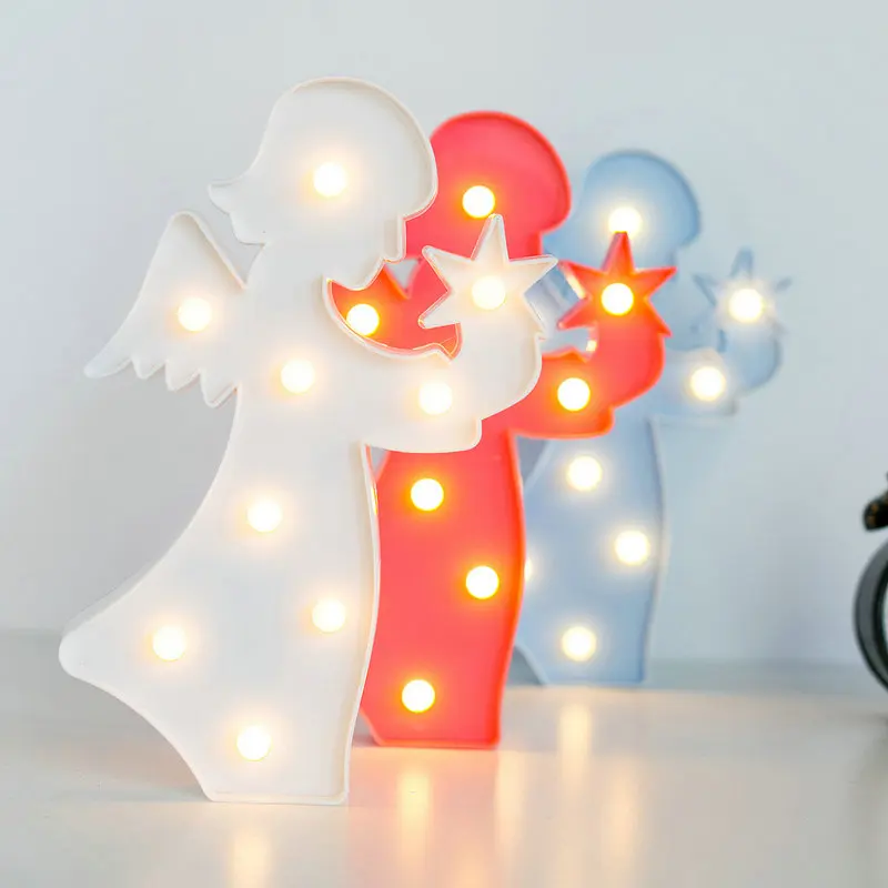 СВЕТОДИОДНЫЙ 3D ночсветильник в виде ангела подарок для детей игрушка спальни