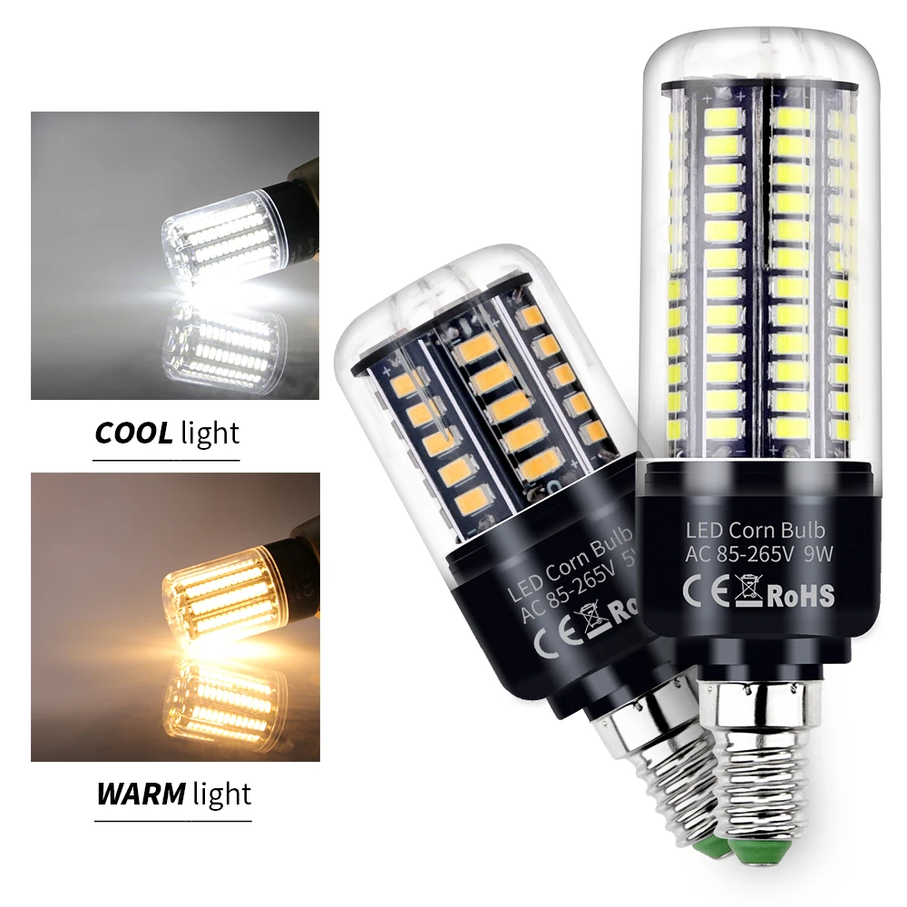 E27 Led Corn Bulb E14 220V Lamp SMD 5736 Light 5W 7W 9W 12W 15W 20W Bombillas 85-265V No Flicker Lights For Living Room | Лампы и