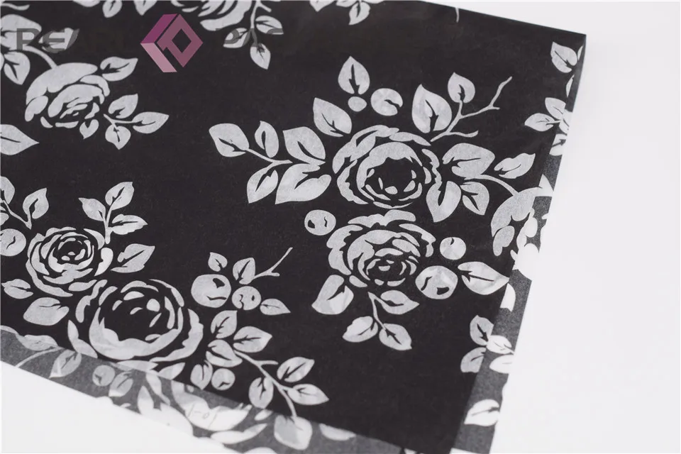Black &amp White Traditional Chinese Painting Style Tissue Paper Gift Wrapping Flower Blossom Pattern 50x40 cm 500pcs/lot | Дом и сад