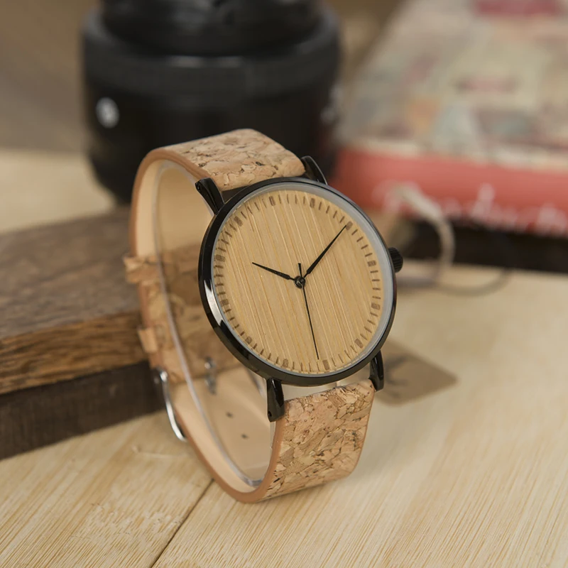 Бобо птица CcE19 Bamboo набрать моды деревянный Часы Mujer кварцевые часы кожаный