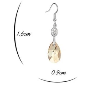 free shipping!2015 NEW top quality vogue crystal drop earrings costume jewelry golden shadow colour E11562-4 | Украшения и