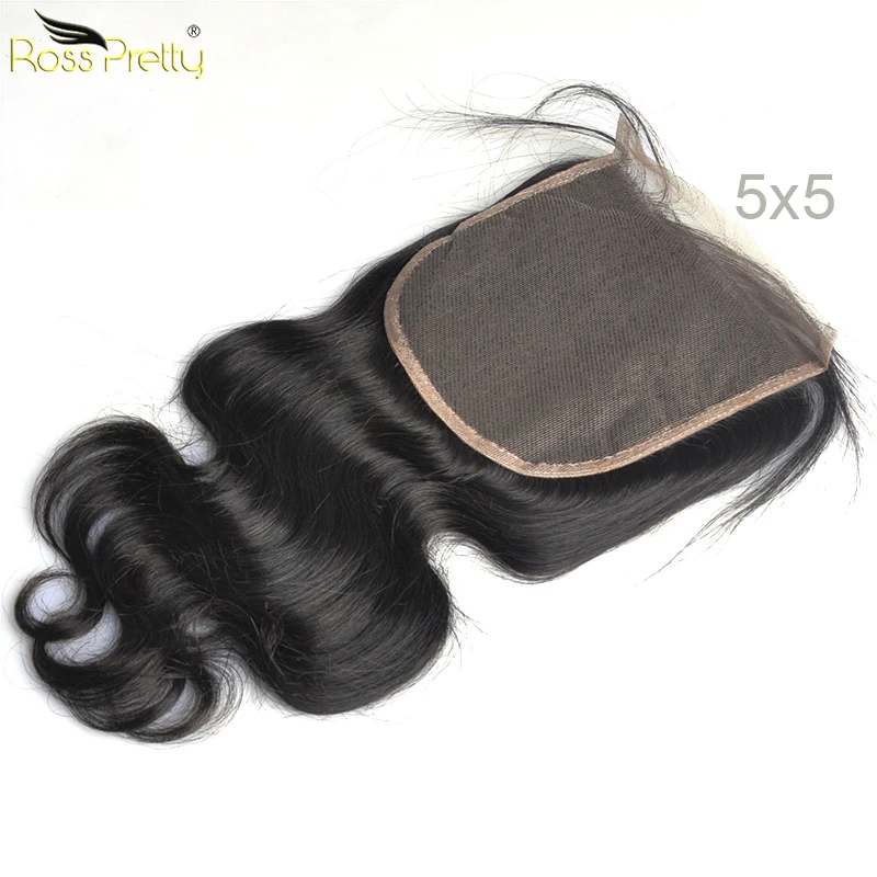 Ross Pretty Remy Lace Closure 5x5 бразильские волосы для тела волна Детские предварительно