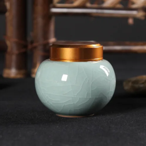 Качественный резервуар для хранения Celadon, мини чайник, удобный дорожный заварочный чайник, керамический маленький заварочный чайник, упаковочная коробка для чая - Цвет: D