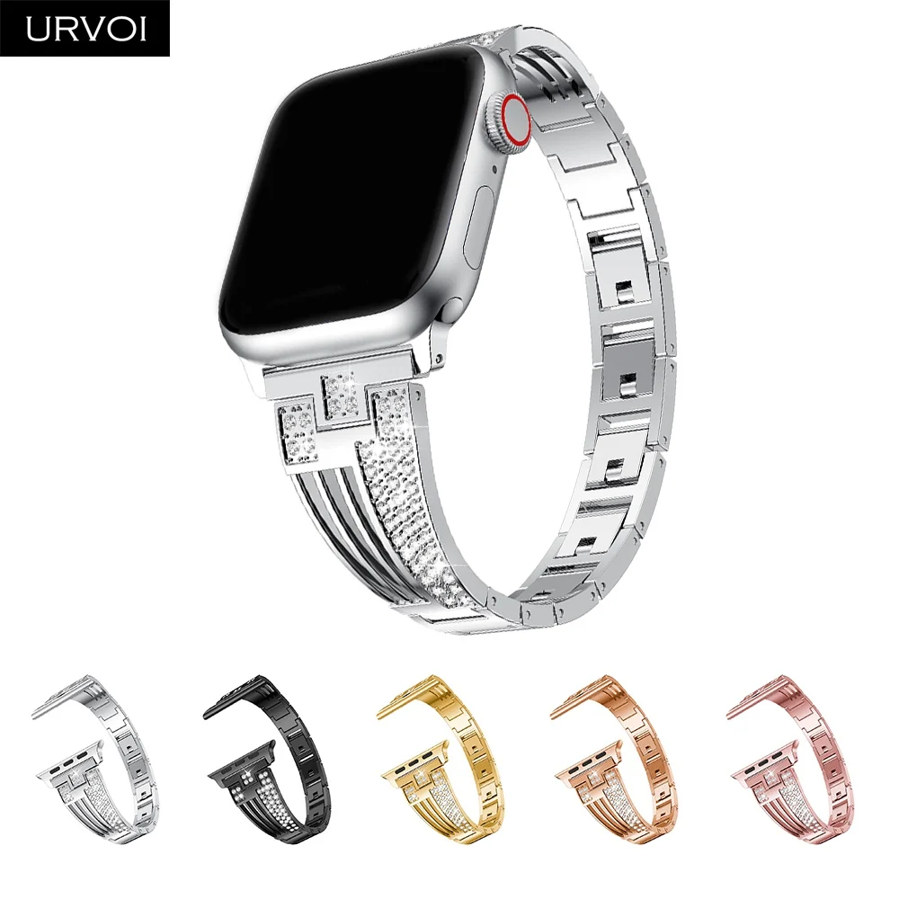 URVOI band для Apple Watch series 6 5 4321 модный браслет с резьбой девочек роскошный ремешок