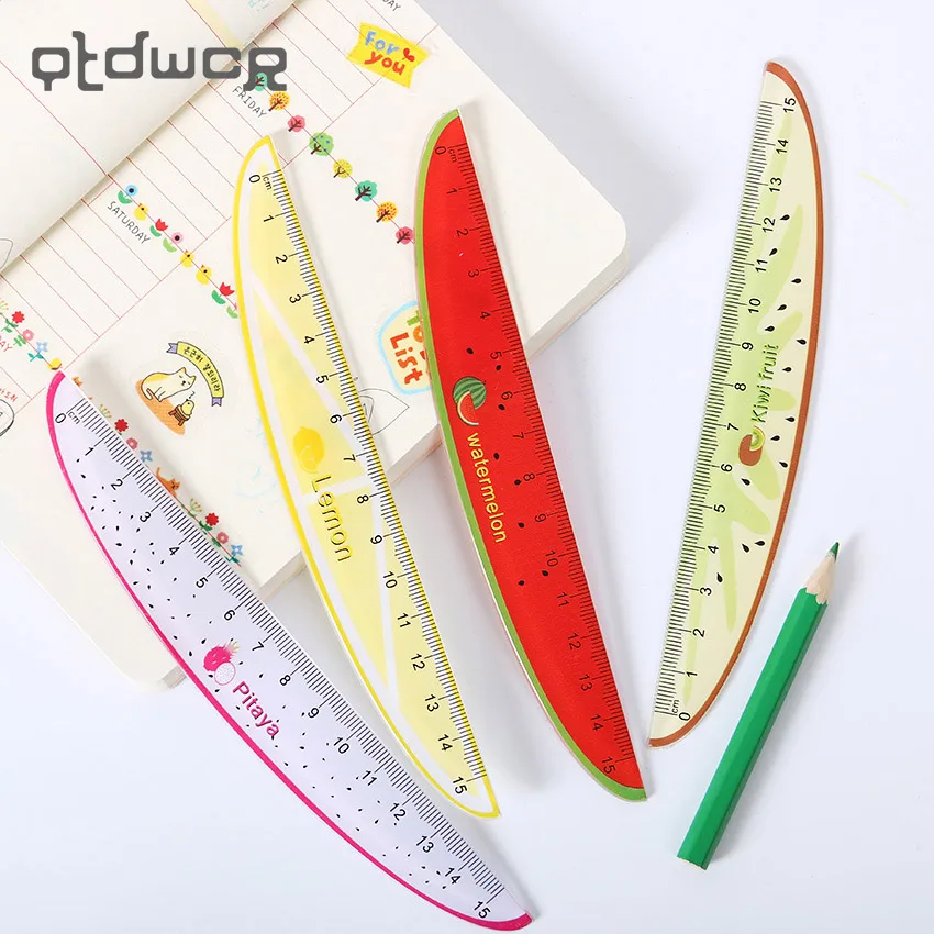 

1PC 15cm Creative Fruits Pattern Plastic Ruler Measuring Straight Ruler Tool Office Gift Stationery