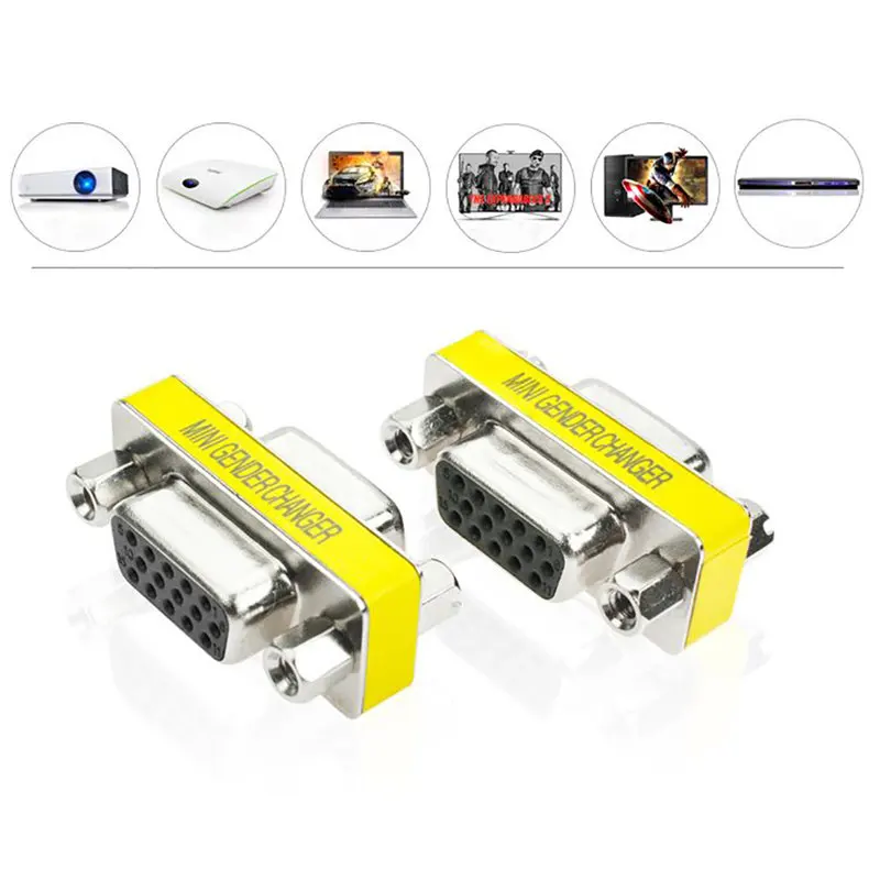 Переходник для разъема VGA / SVGA 15pin Женский и женский кабель соединитель