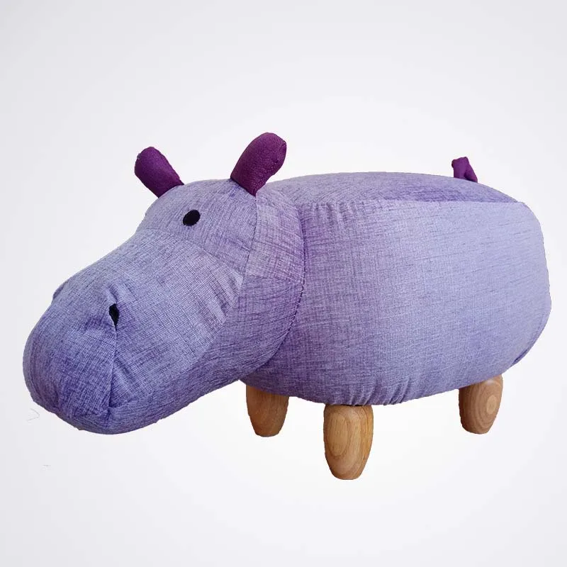 purple Chpermore милые животные табуреты Овцы Бегемот Дети Османов детский сад детская скамейка для обуви многофункциональный простой стул - Цвет: purple