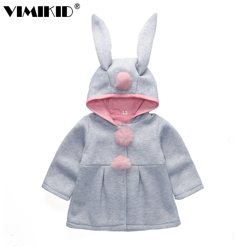 VIMIKID/2017 г. Новая зимняя куртка с капюшоном и кроличьими ушами Han edition пальто для