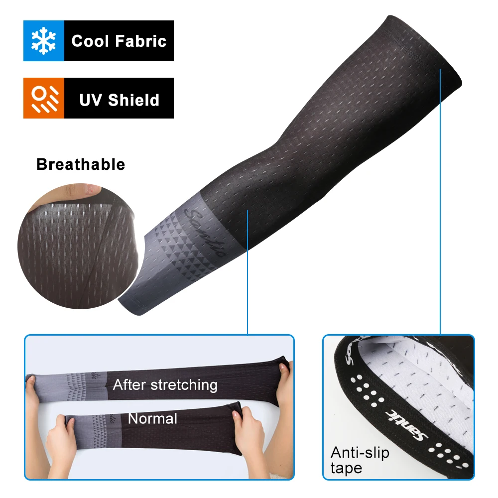 Рукава для велоспорта Santic высокоэластичные дышащие рукава бега горного