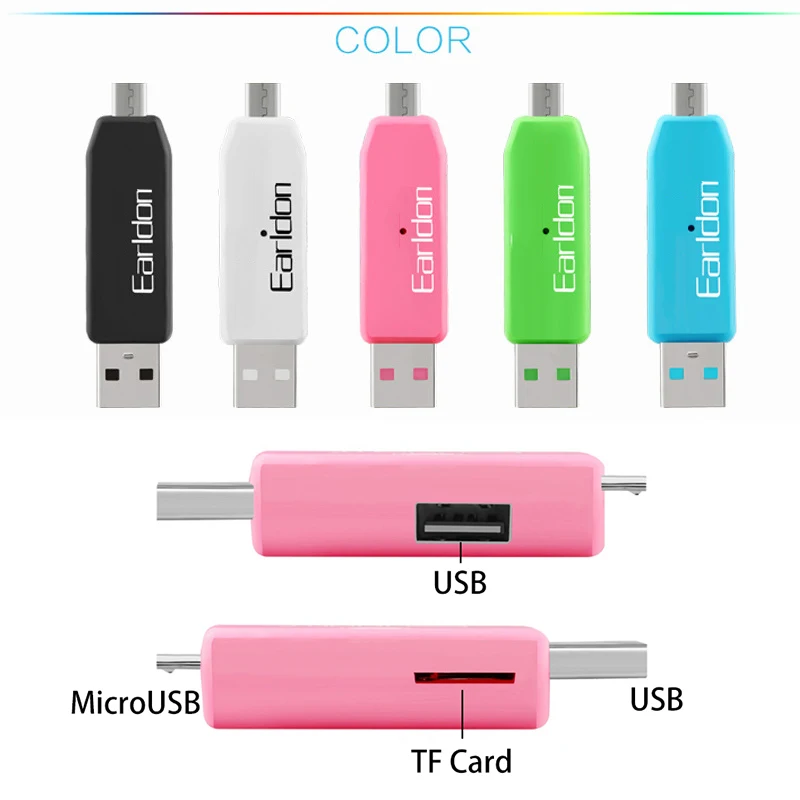 Kuman 2.0 OTG Card Reader USB MicroUSB Interface with Micro SD TF Slot Y214 Flash Memory for Phone | Компьютеры и офис