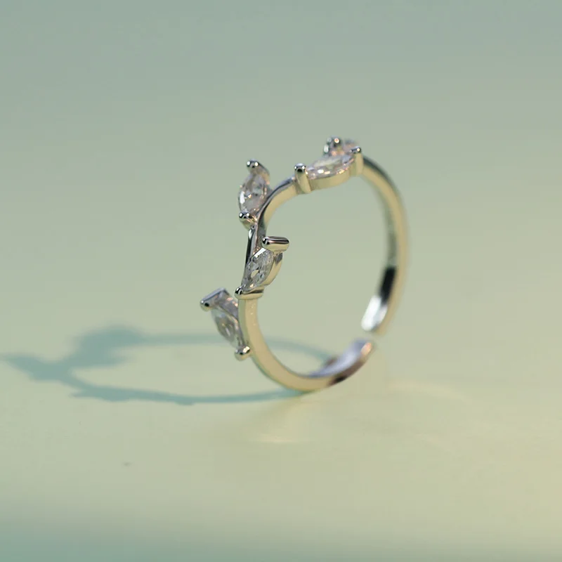 Trusta, Настоящее серебро 925 пробы, модное ювелирное изделие, коктейльное кольцо с листьями, размер 5, 6, 7, для девочек, детский Рождественский подарок, DS532, Прямая поставка