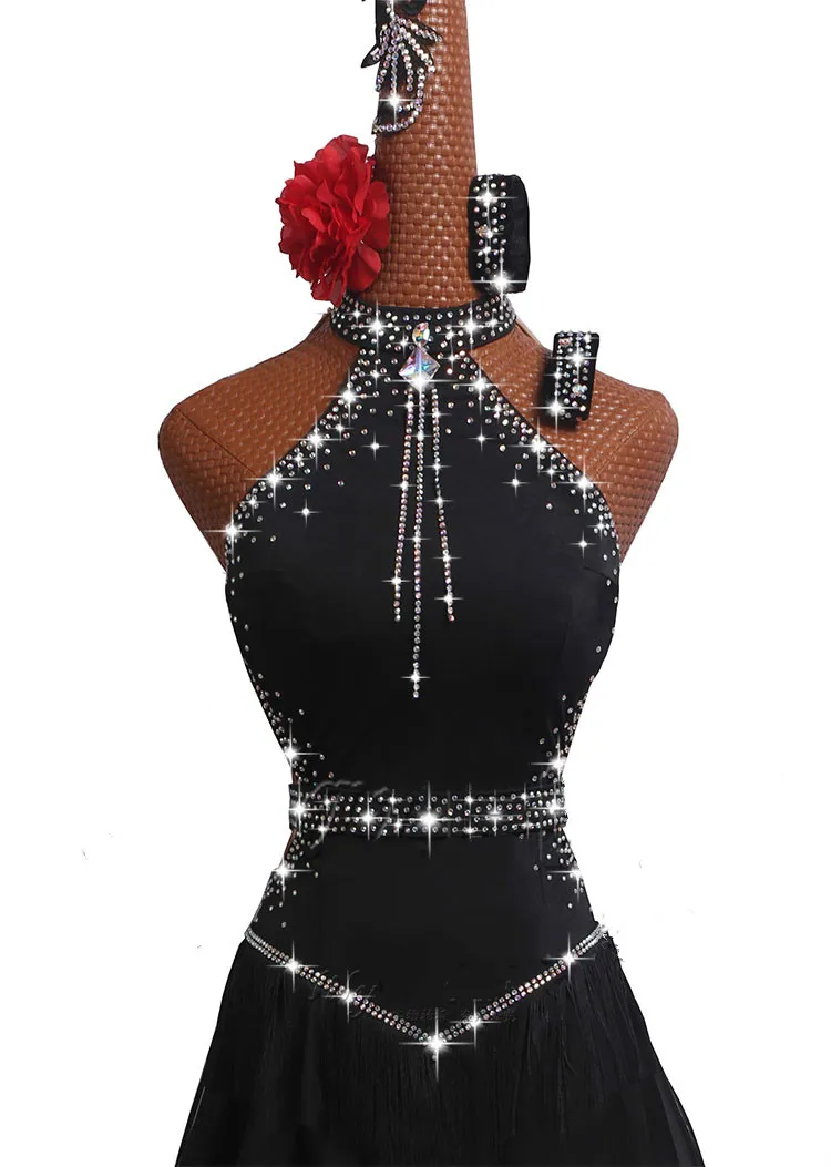 Блестящее сексуальное платье стразы с открытой спиной для латиноамериканских