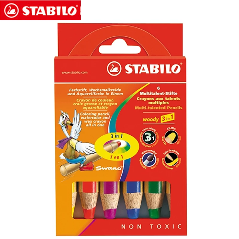 Многофункциональные карандаши Stabilo 880 Вуди 3 в 1 акварельные