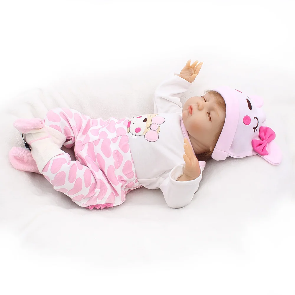Мягкие силиконовые Reborn Baby Menina Alive 19 ''розовые Loli Lucy куклы для новорожденных