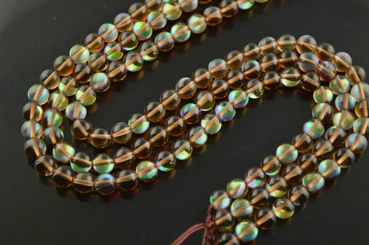 

Shiny Brown Yellow Color Synthetic Crystal Round Beads DIY Making Beads